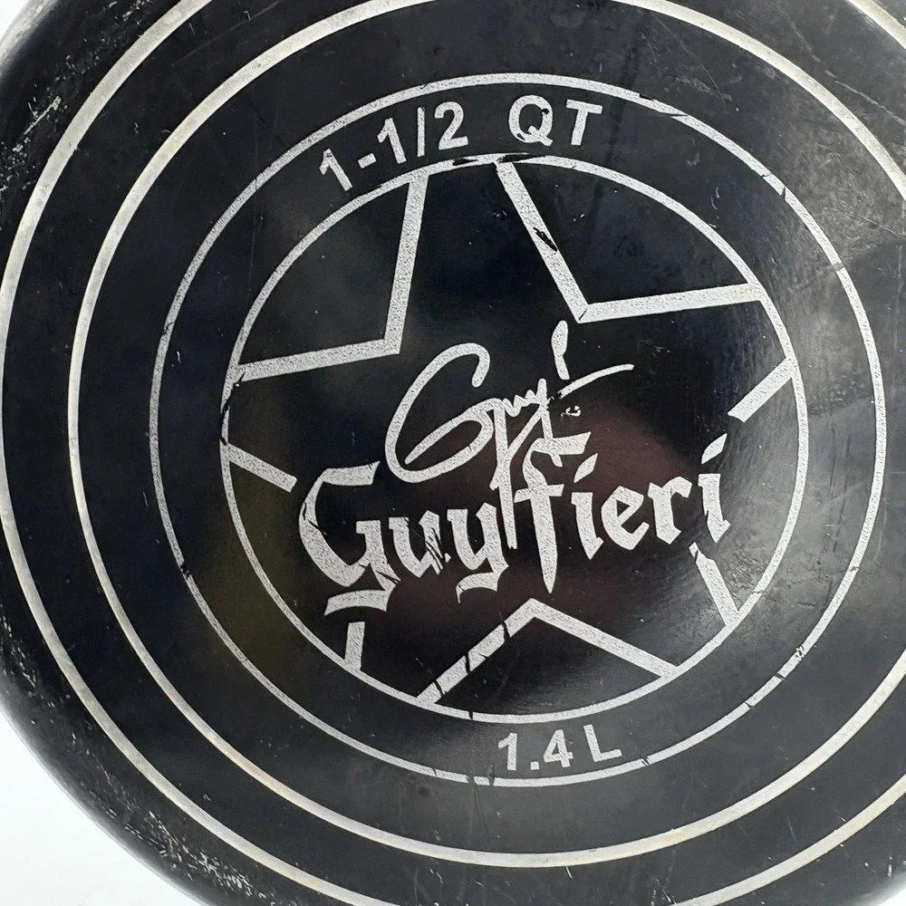 Guy‎ Fieri Saucepan Pot 1.5 Quart 1.4 L w Glass Lid Black Non Stick